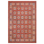 Bareens Designer Rugs - Shabby Chic Ziegler Shad Rust Beige Hand-Knotted Wool Rug - 9'0'' x 11'10'' - Enhance the ambiance of your home with this magnificent Persian-influenced Turkish hand-knotted rug made by skilled artisans capable of creating the most exceptional vegetable dyes and hand-spun wool. This exquisite handmade rug is a one-of-a-kind Peshawar Kafkaz, otherwise identified as Chobi, Chobi Peshawar, Oushak, or Ziegler rug. These handmade rugs are crafted in Pakistan utilizing superior-quality wool imported from Australia, New Zealand, and Korea in two types of weaves: the Persian weave and the Mori weave. This rug is meticulously crafted by hand using the finest natural vegetable dyes extracted from local plants. The artisans use a blend of hand-spun local and fine merino wool, resulting in a rug with a compelling texture, higher lanolin content, and longer staple. The artisans occasionally incorporate natural or artificial silk into the pile to enhance specific motifs. The finished product is an awe-inspiring execution of flawless design and an understated palette that exudes elegance.