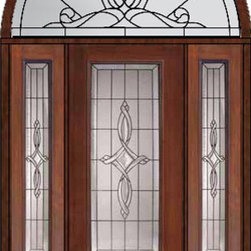 Prehung Sidelites-Transom Door 96 Fiberglass Marsais 3/4 Lite Glass - Front Doors