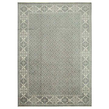 Rug N Carpet - Handmade Oriental 9' 10" x 13' 10" One-of-a-Kind Grey Oushak Rug