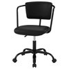 Modern Faux Leather Office Chair with Arms - Black