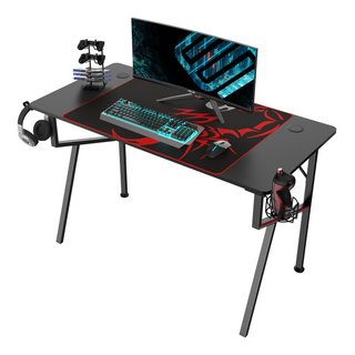 Eureka Ergonomic K47 Gaming Desk, Black - Contemporary - Desks And Hutches  - by clickhere2shop