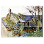 Picture-Tiles.com - John Sargent Village Painting Ceramic Tile Mural #93, 17"x12.75" - Mural Title: Cottage At Fairford Gloucestershire