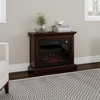 Mobile Electric Fireplace With Mantel, Brown