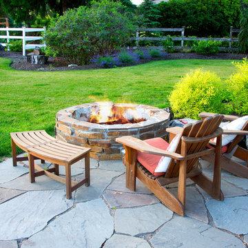 Mortared Stacked Stone Firepit