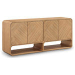 Meridian Furniture - Parker Sideboard/Buffet, Natural - Introduce an air of sophistication and class to your living space with the stunning Parker Sideboard / Buffet. Crafted from top-quality solid wood, this furniture piece is built to last and is sure to impress with its natural finish. Boasting a rich ash veneer and a captivating mid-century design, this sideboard exudes warmth, elegance, and charm, making it a perfect addition to any room in your home.