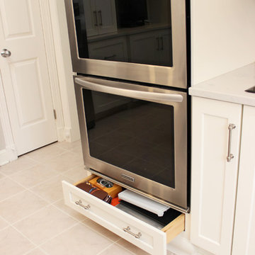 Stunning White Kitchen and Onyx Island with Refaced Butler's Pantry