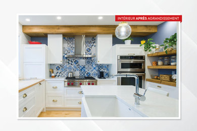 Inspiration for a contemporary kitchen remodel in Montreal