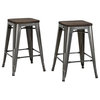 DHP Fusion 24" Industrial Counter Stool in Gun Metal Gray (Set of 2)