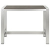 Modern Contemporary Urban Outdoor Patio Rectangle Bar Table, Gray Gray, Aluminum
