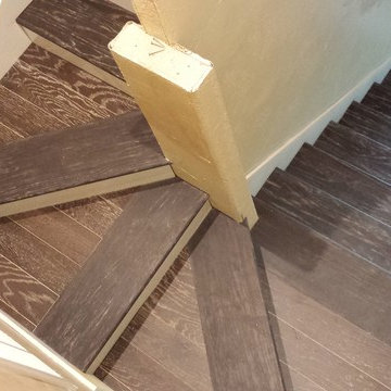 Wire brushed limed floors