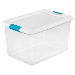  Sterilite Medium Clip Box, Stackable Small Storage