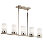 Kichler Lighting - Kichler Lighting 52430PN Ciona, 5 Light Linear Chandelier, Chrome - Canopy Included: Yes  Shade IncCiona 5 Light Linear Polished Nickel Sati *UL Approved: YES Energy Star Qualified: n/a ADA Certified: n/a  *Number of Lights: 5-*Wattage:75w A19 Medium Base bulb(s) *Bulb Included:No *Bulb Type:A19 Medium Base *Finish Type:Polished Nickel