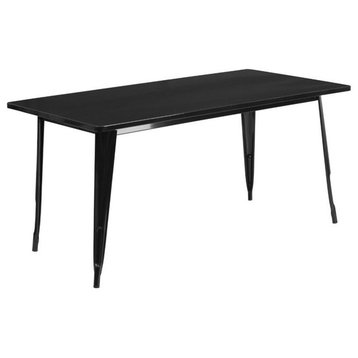 Flash Furniture 31.5" x 63" Metal Dining Table in Black