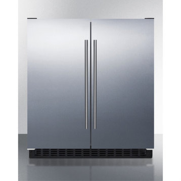 30" Wide Undercounter Frost-Free Side-By-Side Refrigerator-Freezer In Stainless