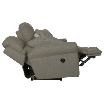 Catnapper Eastland Lay Flat Reclining Loveseat in Gray Polyester Fabric