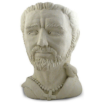 Saint Francis of Assisi Cast Stone Sculpture and Head Planter
