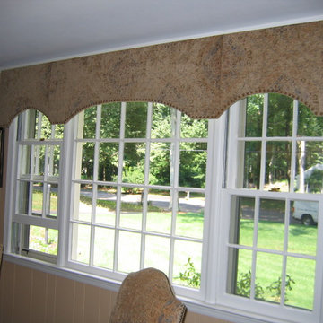 Custom Shaped Cornice with Decorative Nailheads
