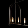 Hubbardton Forge 131075-02-FD Triomphe 9-Light Linear Pendant, Natural Iron Finish and Frosted Glass