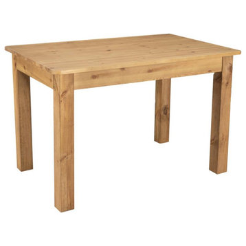 46" x 30" Rectangular Solid Pine Farm Dining Table, Light Natural