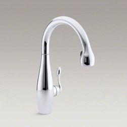 KOHLER Polished Chrome Clairette&reg; Single- or Three-hole Kitchen Sink Faucet - Kitchen Faucets