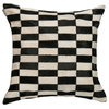 Torino Classic Linear Cowhide Pillow, Black and White