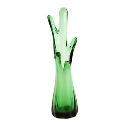 Mid-Century Modern Evergreen Swung Glass Vase - Vases