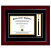 Single Diploma Frame with Tassel and Double Matting, Mahogany, 11"x14", UV