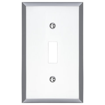 Graham Single Light Switch Cover, 1-Toggle Wall Plate, Polished Chrome
