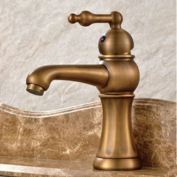 Antique Brass Single Handle Mixer Bathroom Sink Faucet TA1099 - Bathroom Sink Faucets