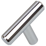GlideRite Hardware - 2" Solid Steel Bar Pull Knob, Set of 20, Polished Chrome - Give your bathroom or kitchen cabinets a contemporary look with this pack of solid steel knobs . These bar knobs add a modern touch to even the most traditional of cabinets and are a quick and inexpensive way to refresh a kitchen or bathroom. Standard #8-32 x 1-inch installation screw is included.