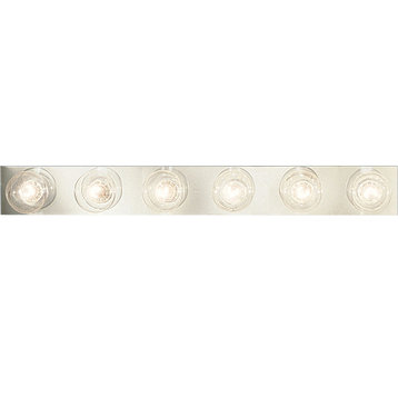 Six-Light Broadway Lighting Strip, Polished Chrome