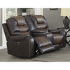 Park Avenue Brown Power Reclining Loveseat with Console