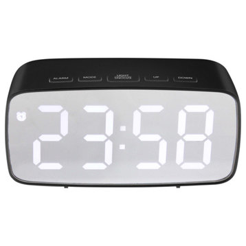 Digital Alarm Clock, Black, 4.75" x 2"