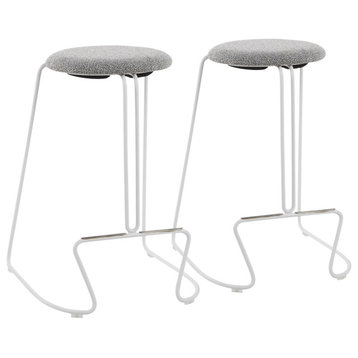 Finn Counter Stools, Set of 2, Charcoal Fabric