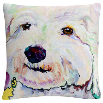 Pat Saunders-White 'Buttons' 16"x16" Decorative Throw Pillow