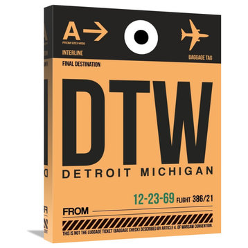 "DTW Detroit  Luggage Tag 1" Fine Art Print