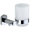 Wall Mounted Frosted Glass Tumbler With Chrome Mounting