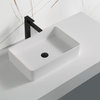 Karran Quattro QM176 Matte White Acrylic 21" Rectangular Bathroom Vessel Sink