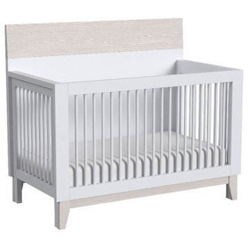 Westwood Design Rowan Modern Wood Convertible Crib in Ash Linen White Finish