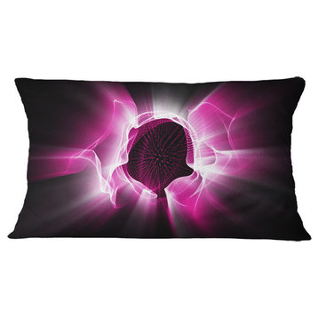 Fractal Purple Light Shine Abstract Throw Pillow, 12"x20"