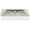 Claire 30" Console Sink White Basin Brushed Gold Legs With 8" Widespread Holes