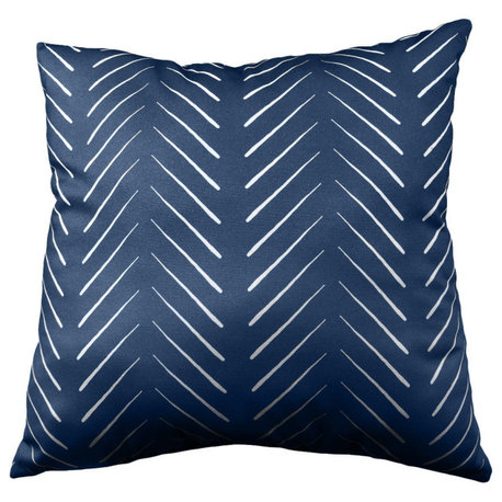 Chevron Columns Double Sided Pillow, Navy, 16x16