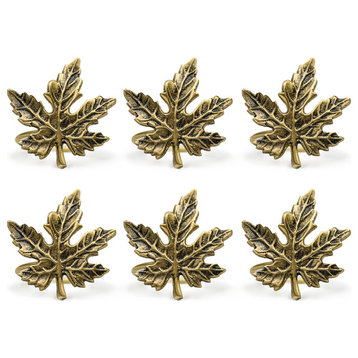 DII Gold Maple Leaf Napkin Ring, Set of 6