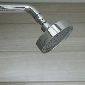 Modern City Style: Linear Taupe and Espresso Master Bath