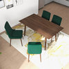 Antares Modern 5 Piece Solid Wood Dining Room & Kitchen Set Walnut Brown