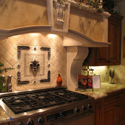 Kitchen backsplash mosaic and metal accent mural - Tile