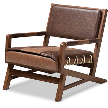 Rovelyn Effect Lounge Chair - Brown, Walnut