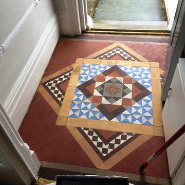 Bitumen removed from Victorian Tiles in Barrow in Furness