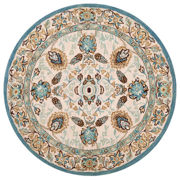 Safavieh Antiquity Collection AT812 Rug, Peacock/Blue, 6' Round