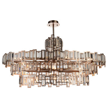 Quida 21 Light Down Chandelier with Champagne finish